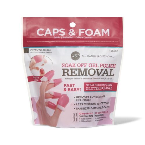 ASP Soak Off Gel Polish Caps & Foam Pads Front