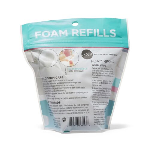 ASP Soak Off Gel Polish Foam Pad Refills Back